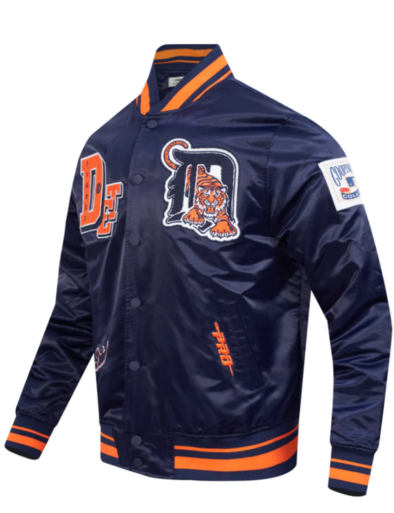 PRO STANDARD MLB DETROIT TIGERS BEST OF MEN'S RIB SATIN JACKET