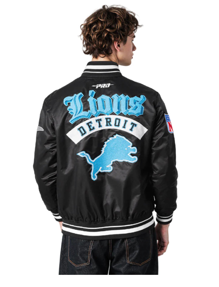 PRO STANDARD NFL DETROIT LIONS BEST OF MEN'S RIB SATIN JACKET