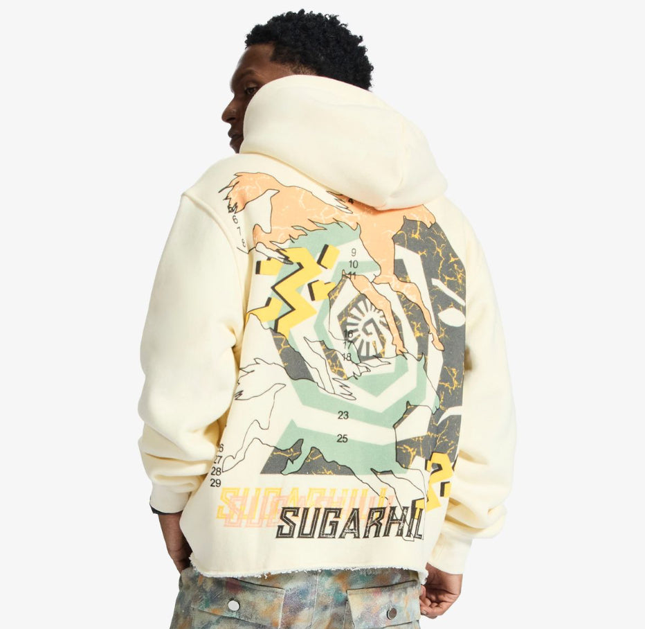 SUGARHILL “BEASTS OF BURDEN” RAW HEM HOODIE (CREAM)