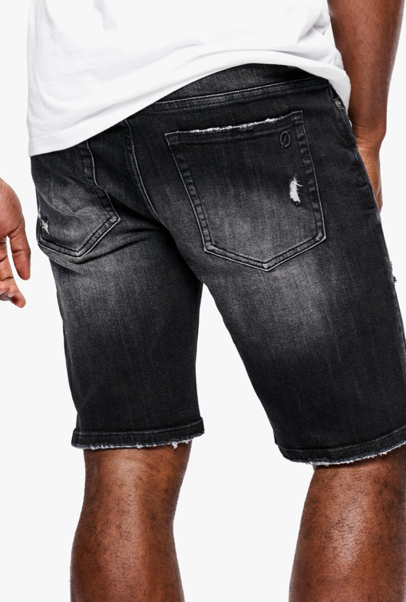 ANOM HORIZON BLACK WASH DENIM SHORTS