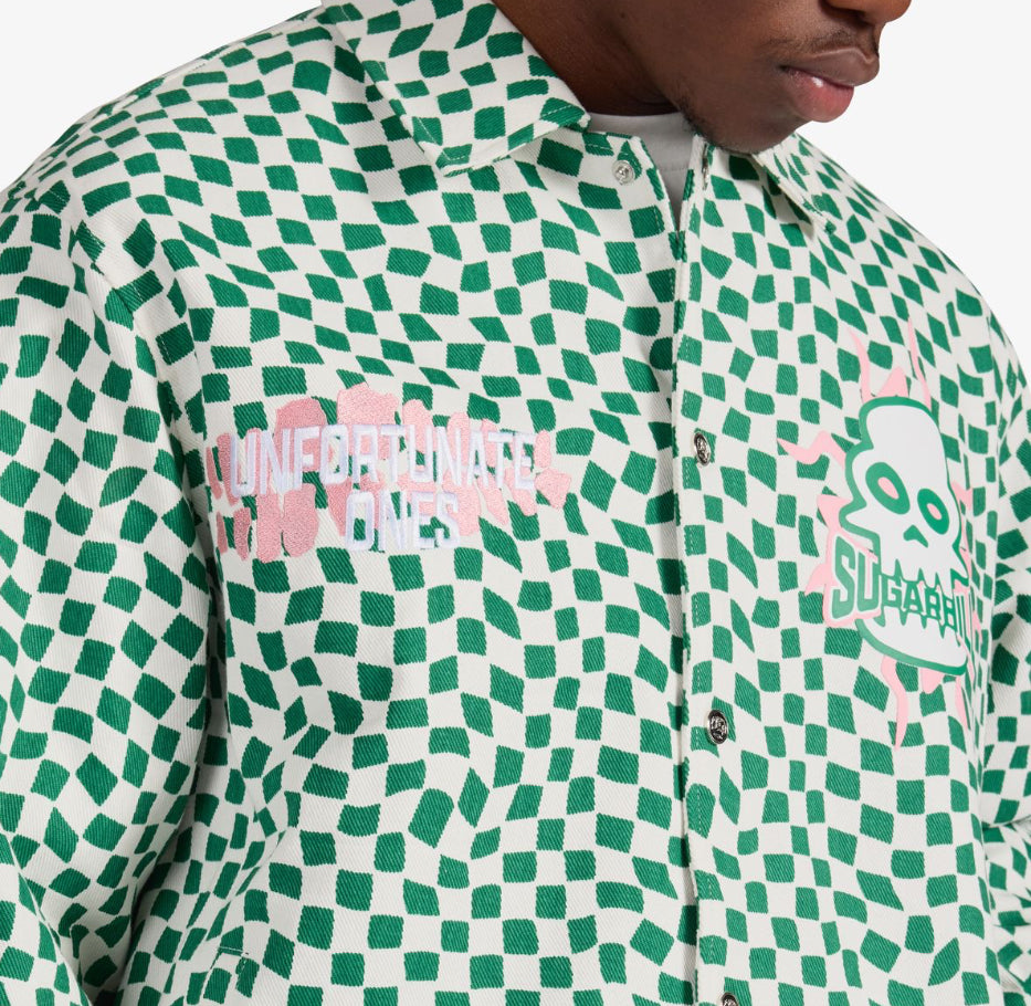 SUGARHILL "FLOATING" TRUCKER JACKET (GREEN/WHITE)