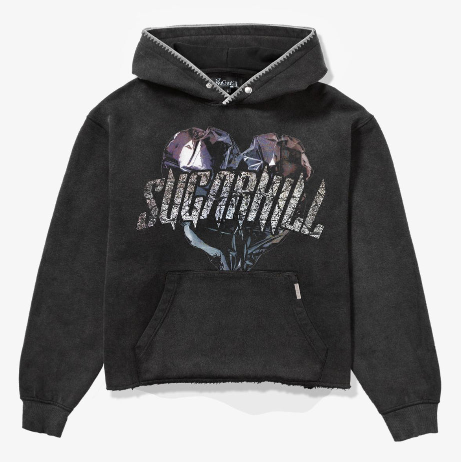 SUGARHILL “VAMPIRIC” RAW HEM HOODIE (BLACK VINTAGE)