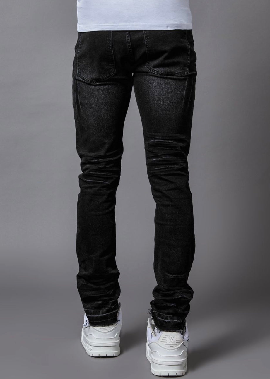 PAIN Washed Black Skinny Denim