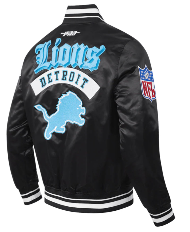 PRO STANDARD NFL DETROIT LIONS BEST OF MEN'S RIB SATIN JACKET