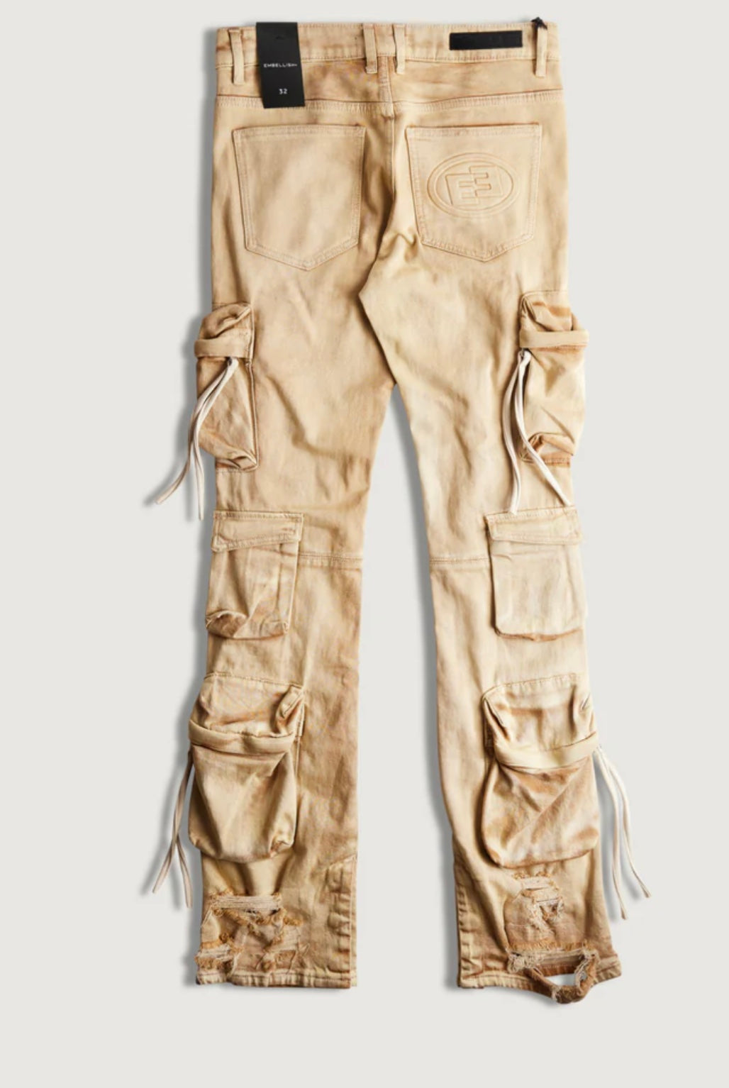 Embellish Hawk Flare Cargo Denim (Washed Tan)