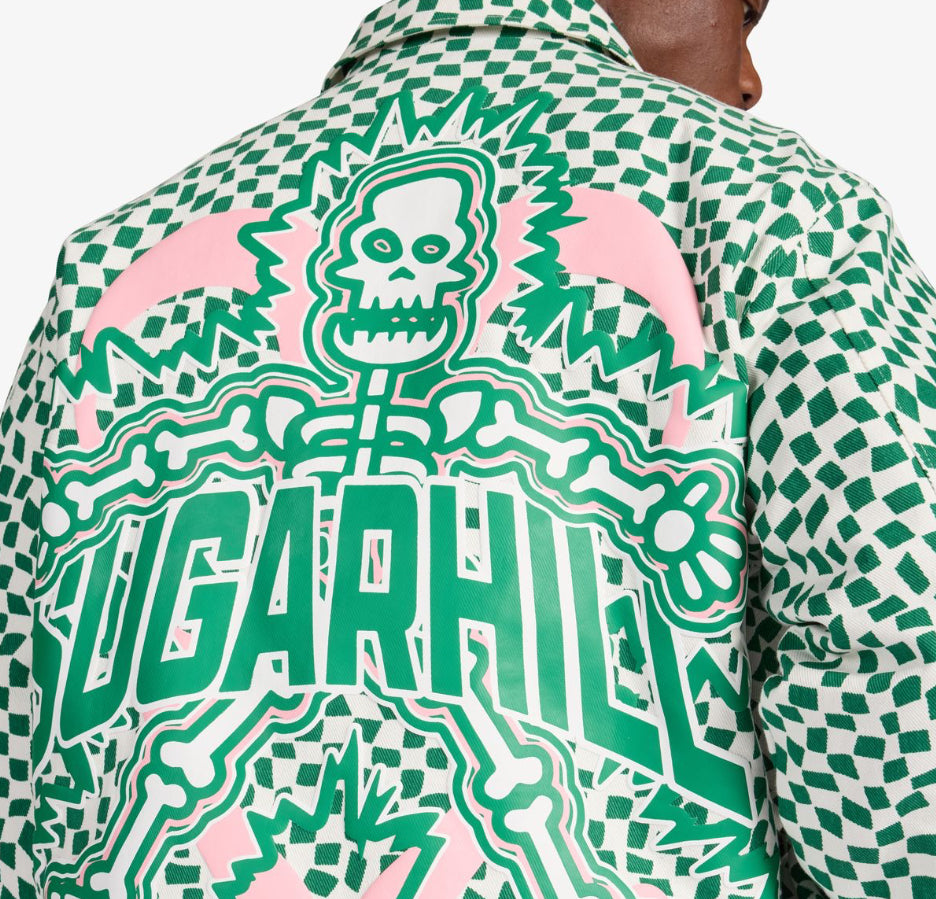 SUGARHILL "FLOATING" TRUCKER JACKET (GREEN/WHITE)