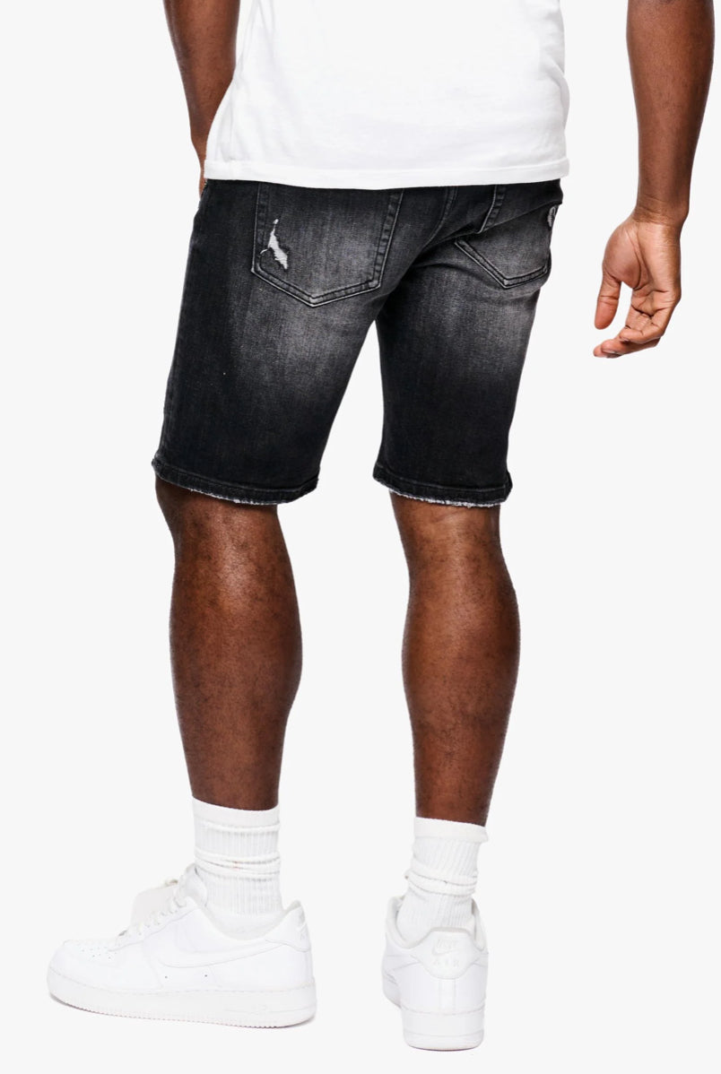 ANOM HORIZON BLACK WASH DENIM SHORTS