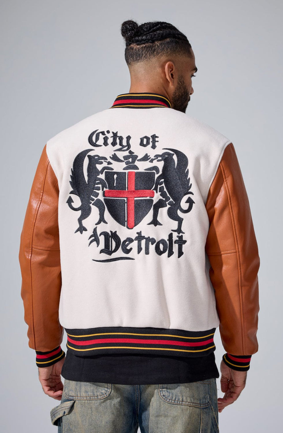 JORDAN CRAIG THE RENAISSANCE CITY VARSITY JACKET (CREAM)