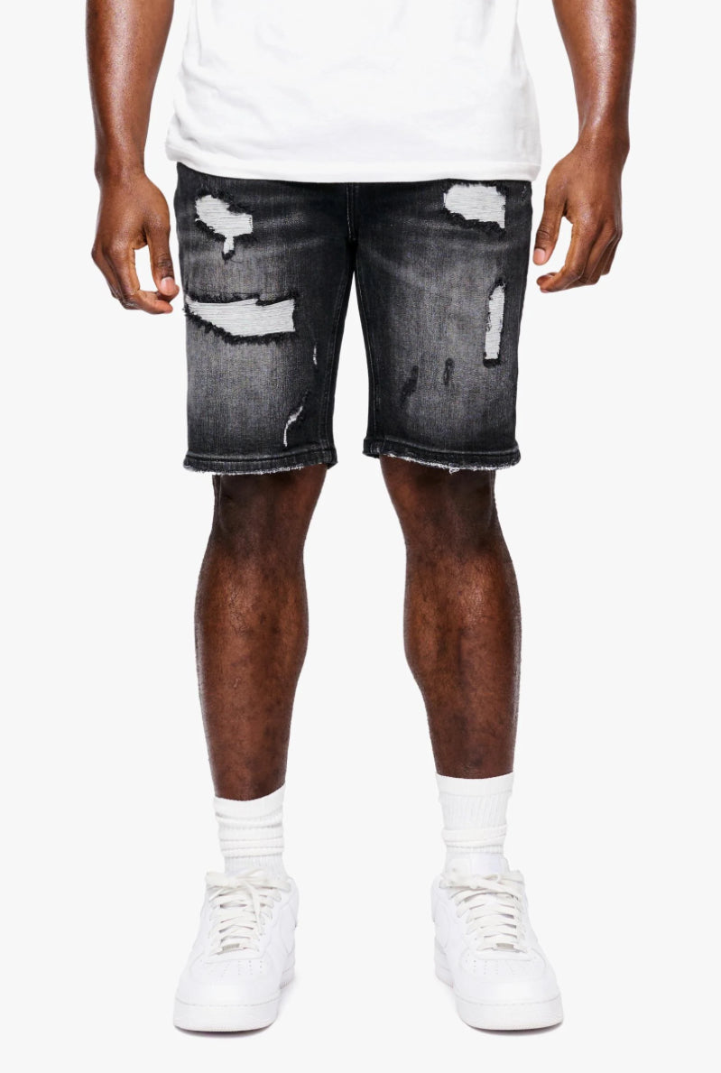 ANOM HORIZON BLACK WASH DENIM SHORTS