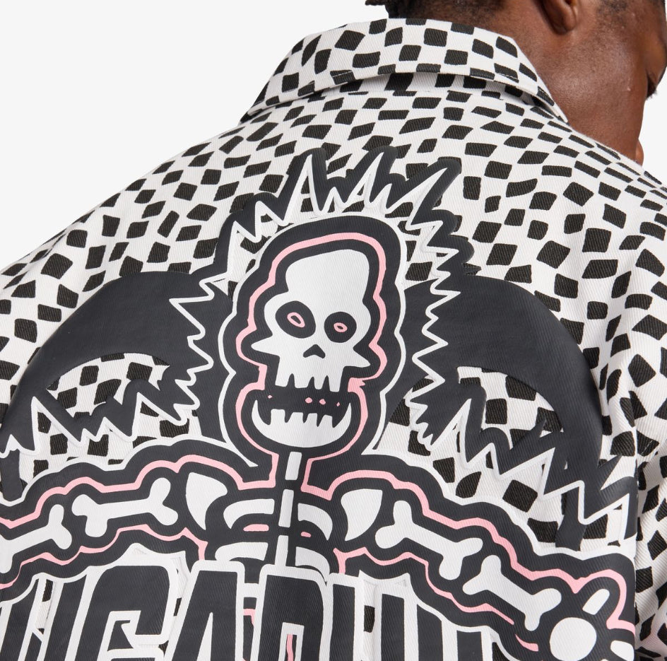 SUGARHILL "FLOATING" TRUCKER JACKET (BLACK/WHITE)