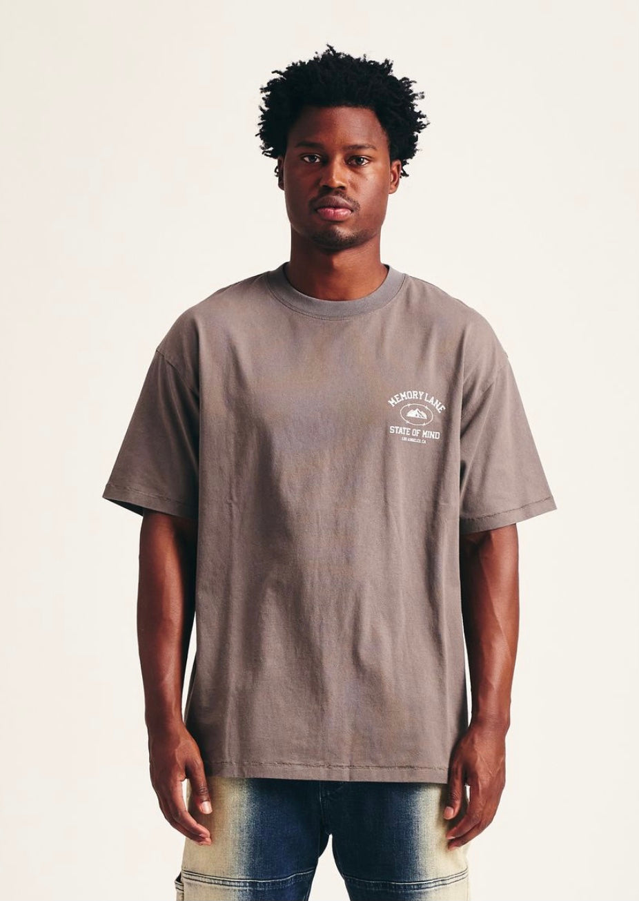 MEMORY LANE STATE OF MIND TEE - CHARCOAL