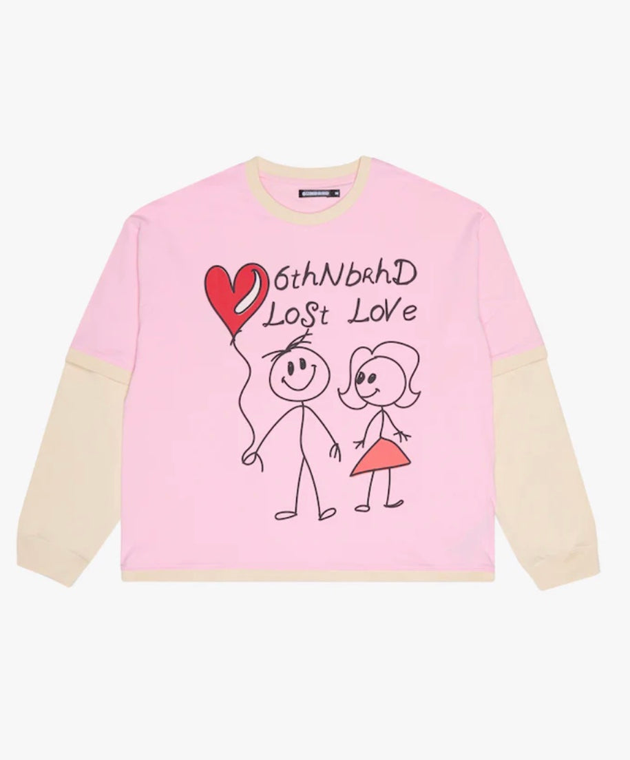 6THNBRHD TEE "DRAWING" PETAL PINK