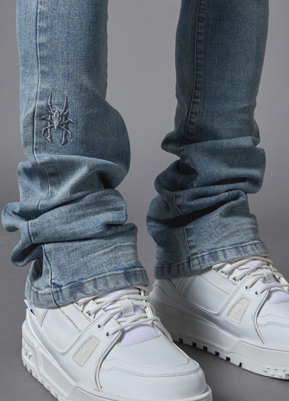 PAIN Stone Blue Stacked Denim