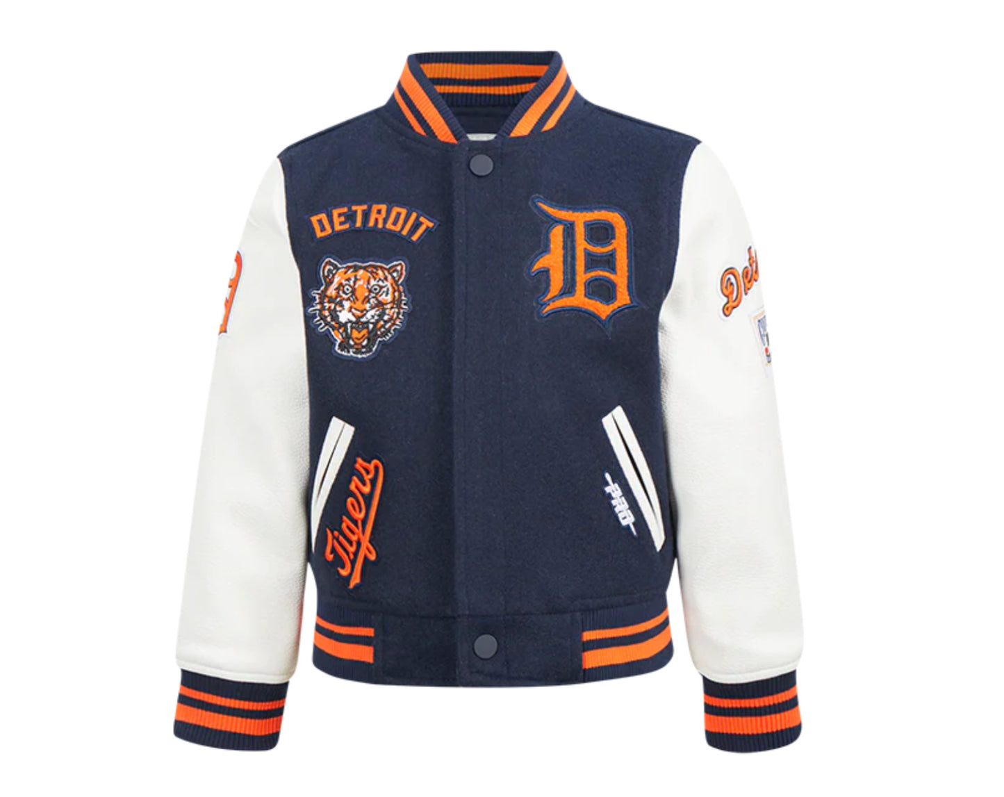 PRO STANDARD MLB DETROIT TIGERS RETRO CLASSIC TODDLER BOYS RIB WOOL VARSITY JACKET