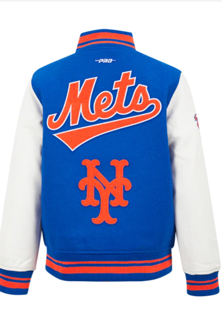 MLB NEW YORK METS RETRO CLASSIC BIG BOYS RIB WOOL VARSITY JACKET
