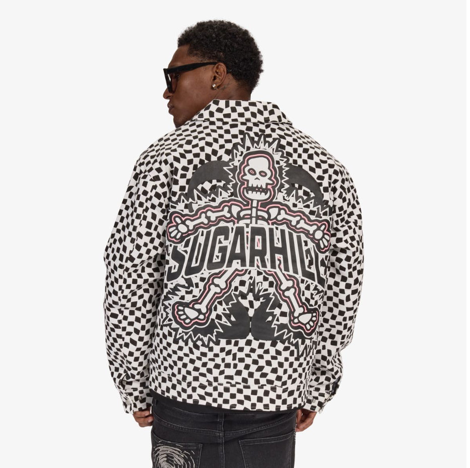 SUGARHILL "FLOATING" TRUCKER JACKET (BLACK/WHITE)