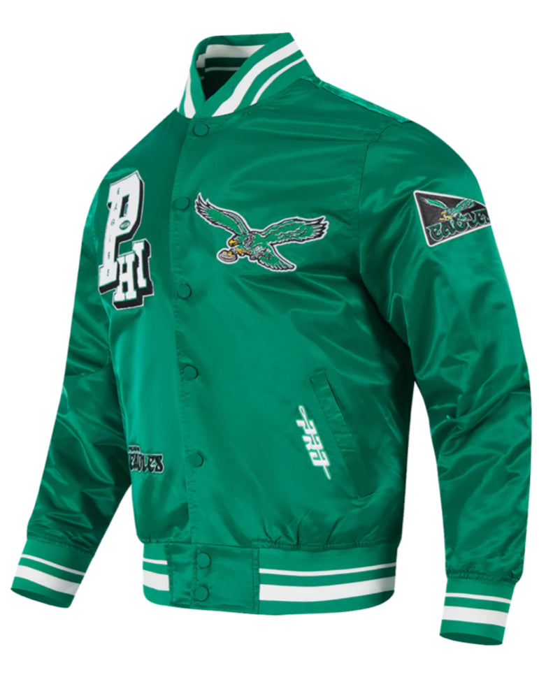 PRO STANDARD NFL PHILADELPHIA EAGLES BEST OF MEN'S RIB SATIN JACKET