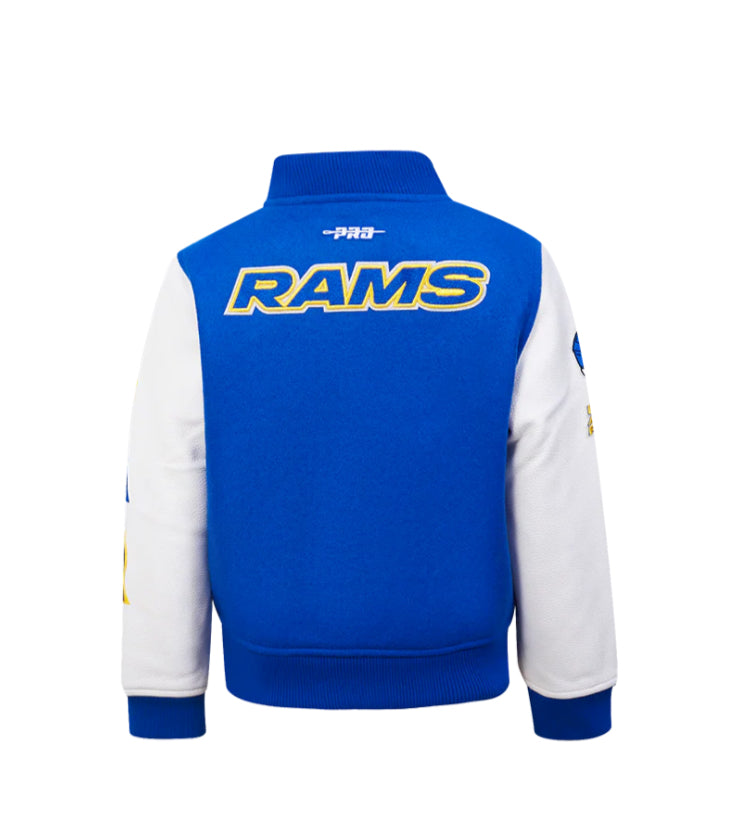 PRO STANDARD NFL LOS ANGELES RAMS CLASSIC LITTLE BOYS WOOL VARSITY JACKET
