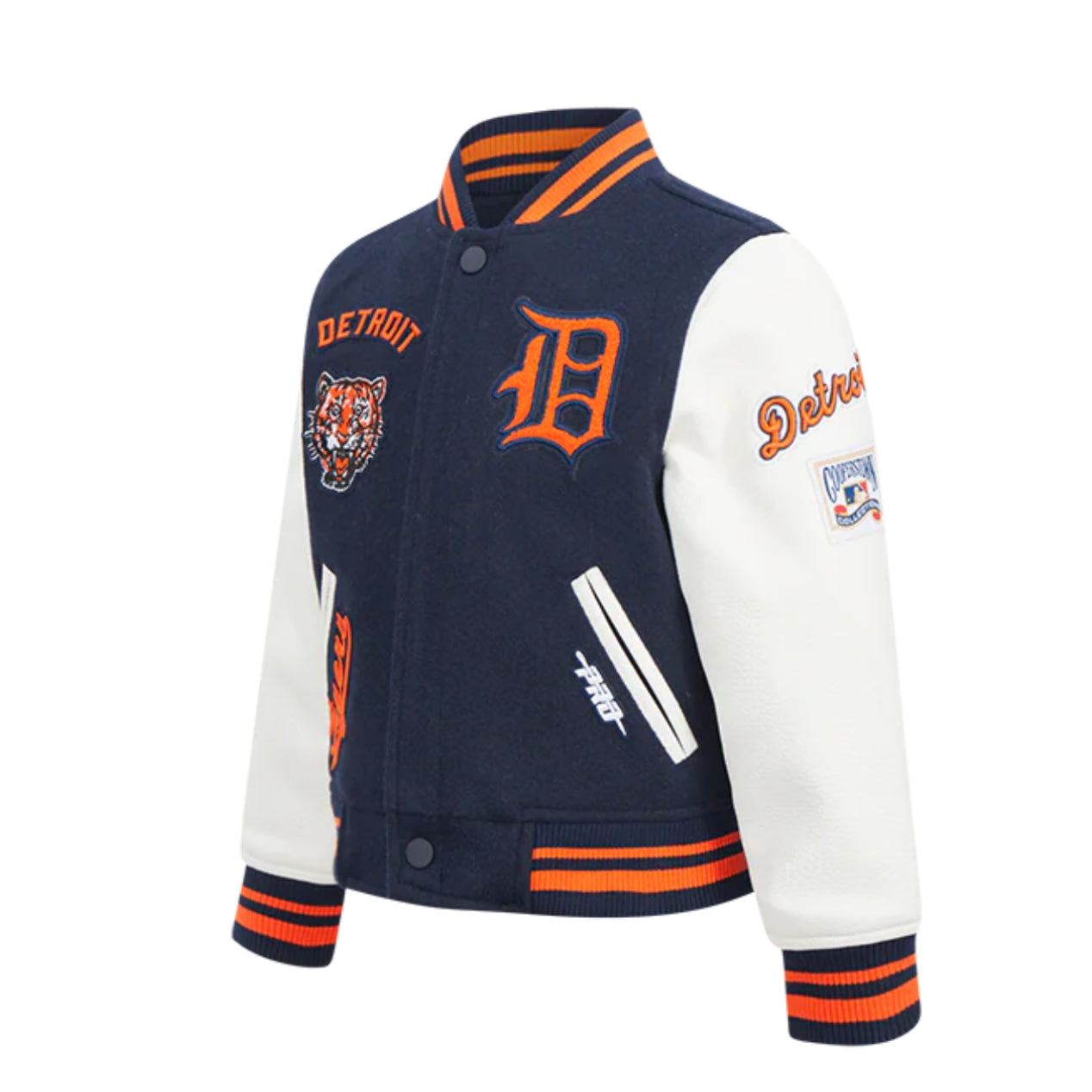 PRO STANDARD MLB DETROIT TIGERS RETRO CLASSIC TODDLER BOYS RIB WOOL VARSITY JACKET