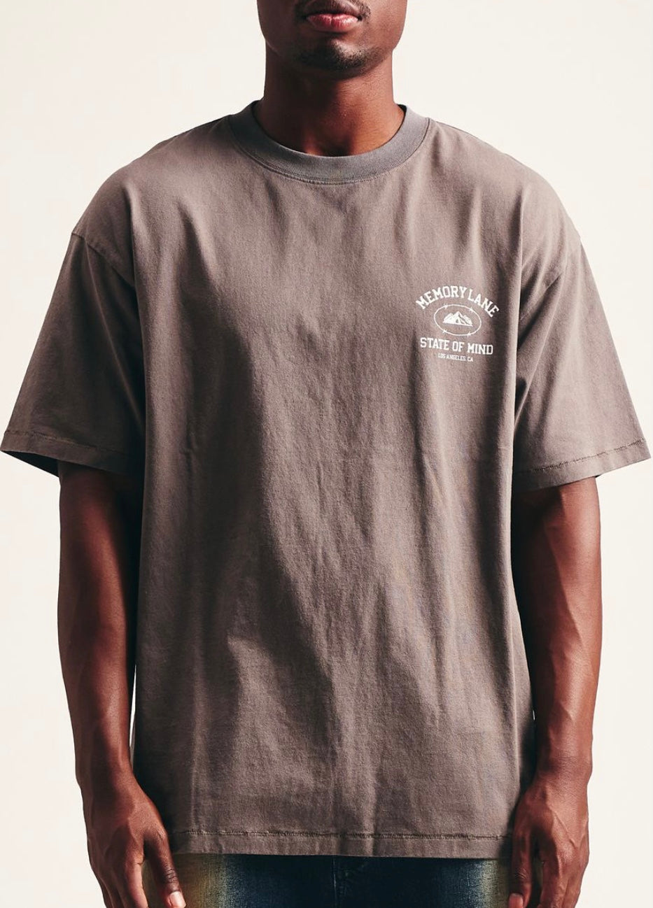 MEMORY LANE STATE OF MIND TEE - CHARCOAL