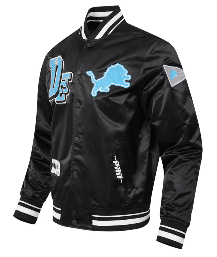 PRO STANDARD NFL DETROIT LIONS BEST OF MEN'S RIB SATIN JACKET
