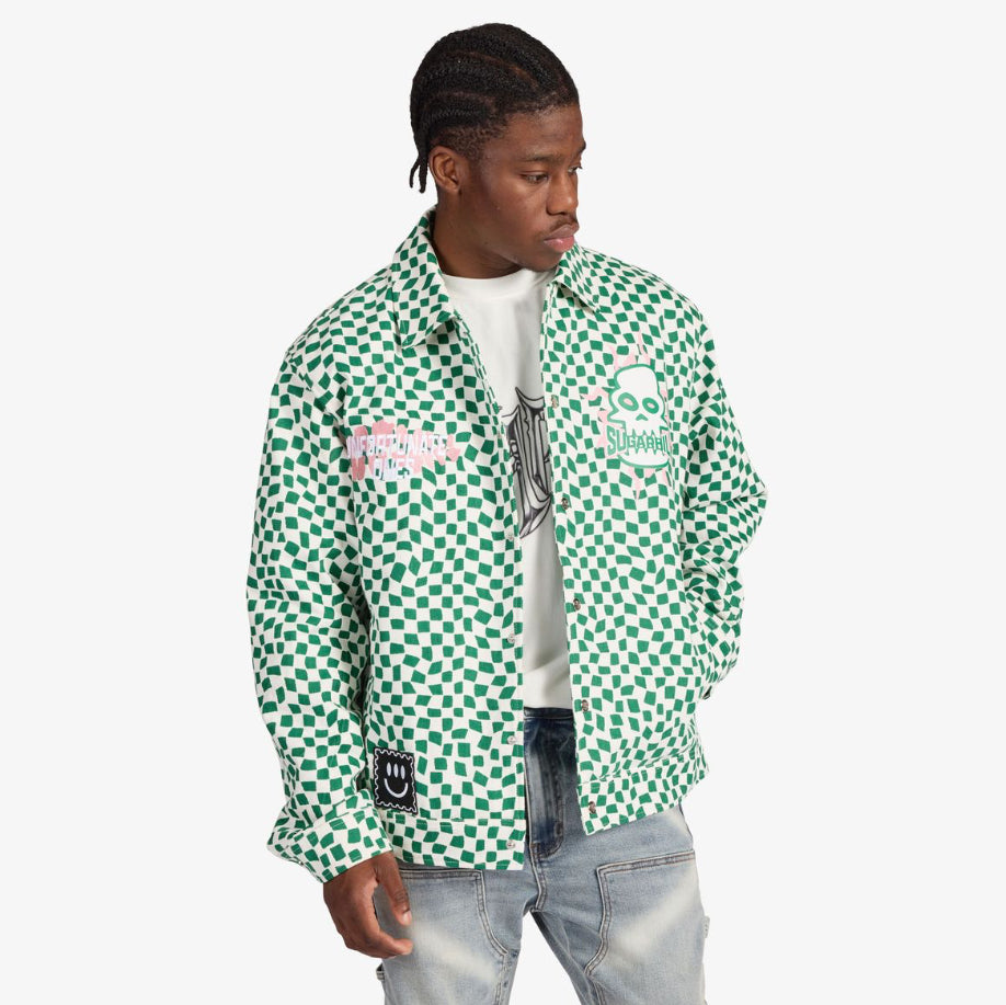 SUGARHILL "FLOATING" TRUCKER JACKET (GREEN/WHITE)