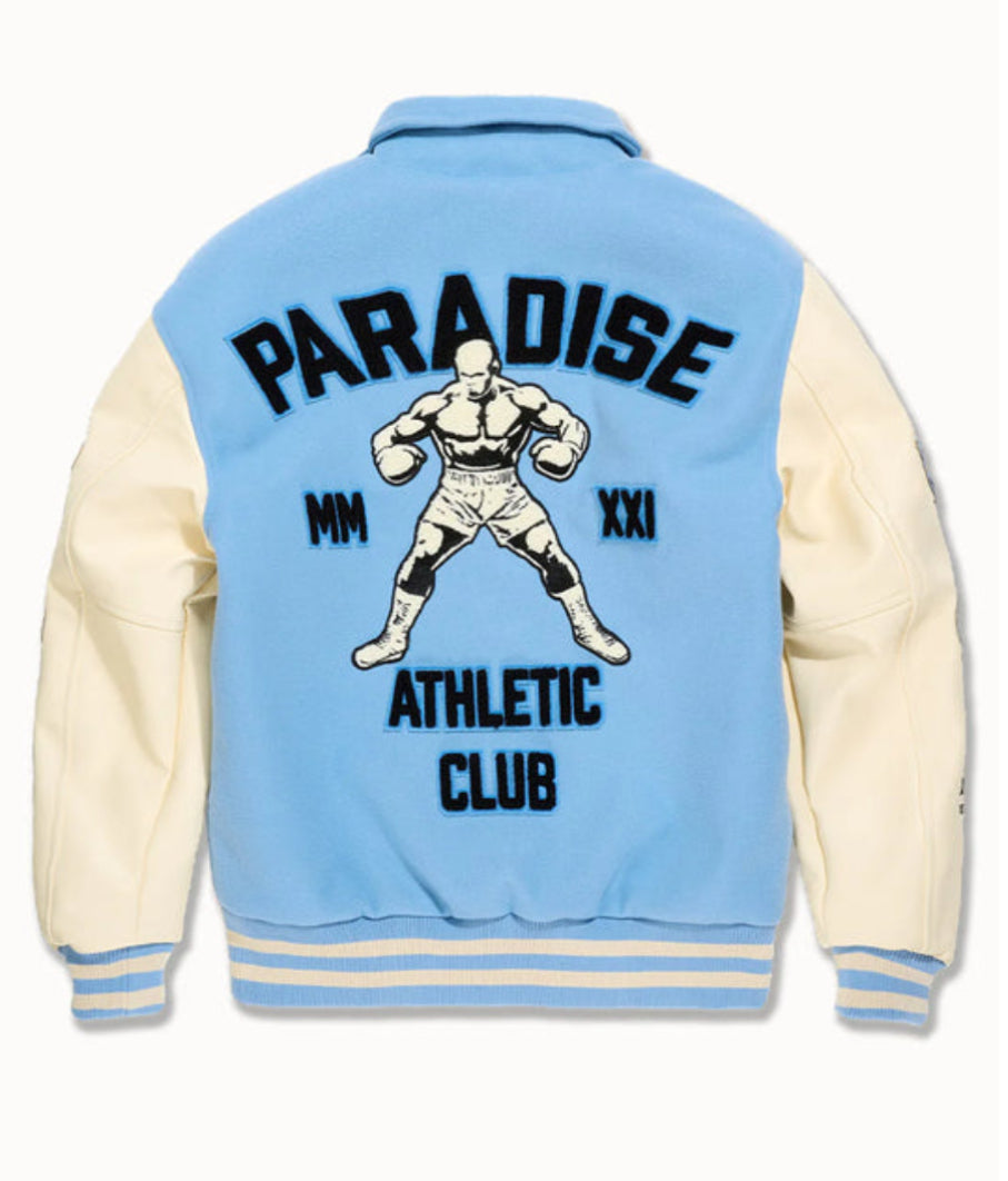 JORDAN CRAIG PARADISE TEAM VARSITY JACKET (SKY BLUE)