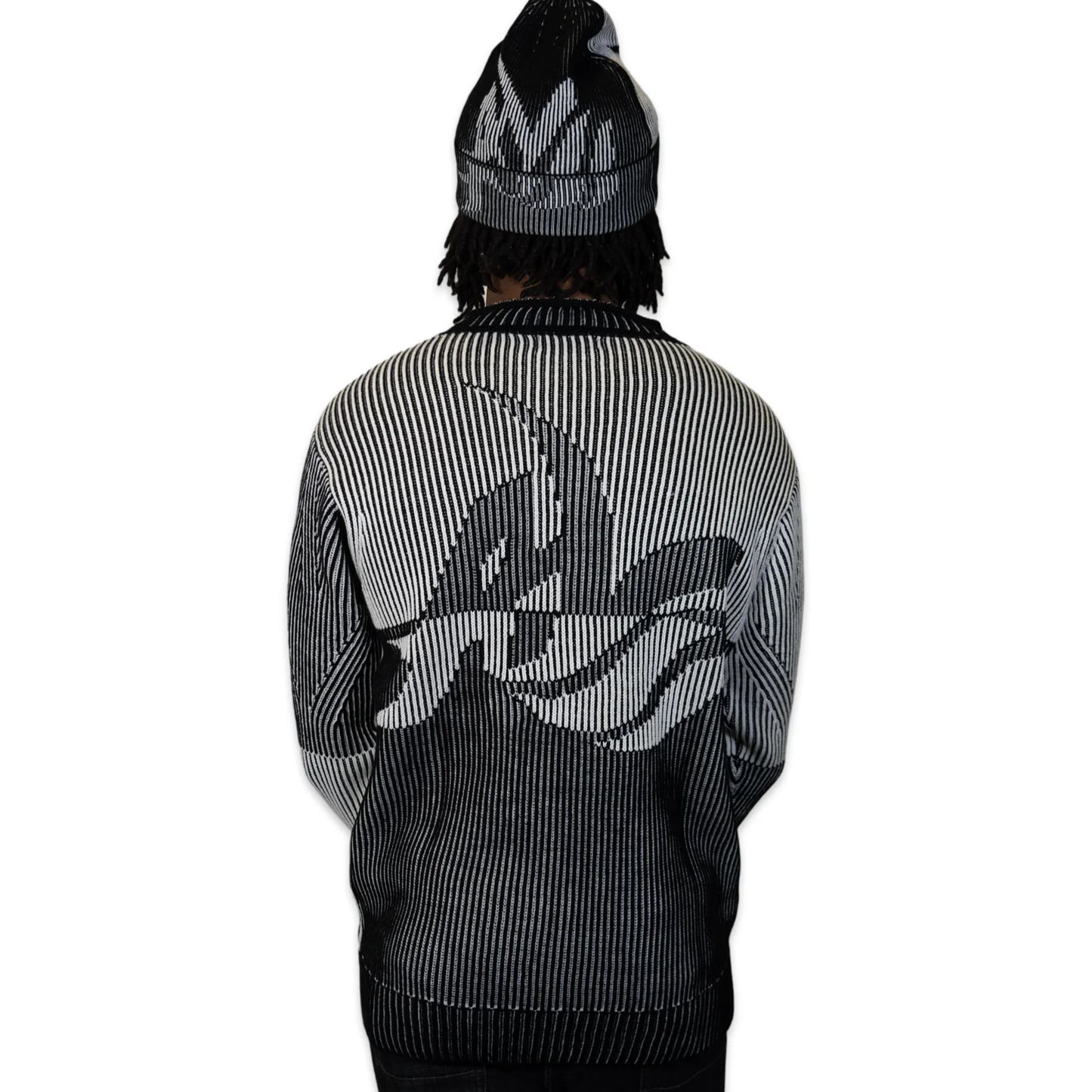 AL WISSAM “LEGACY” Knit Sweater-Blk/Wht
