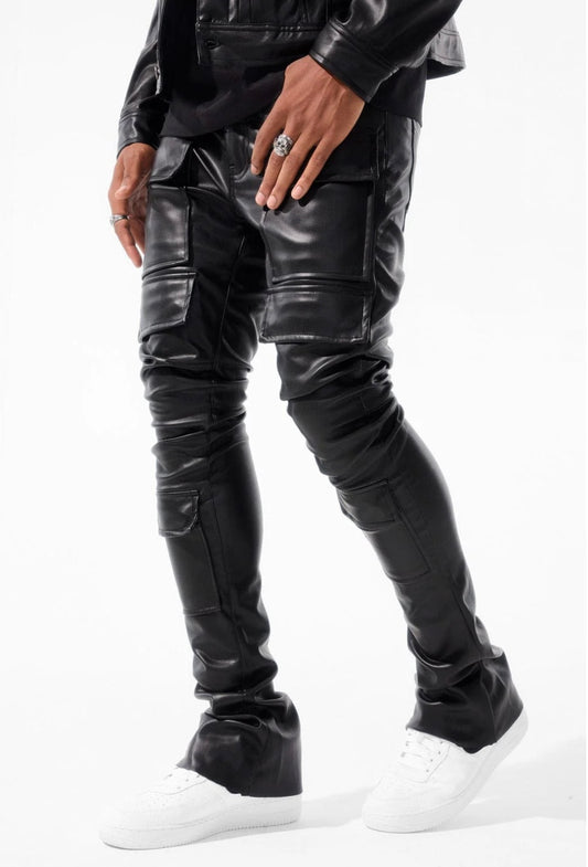 JORDAN CRAIG ROSS STACKED - THRILLER CARGO PANTS (BLACK)