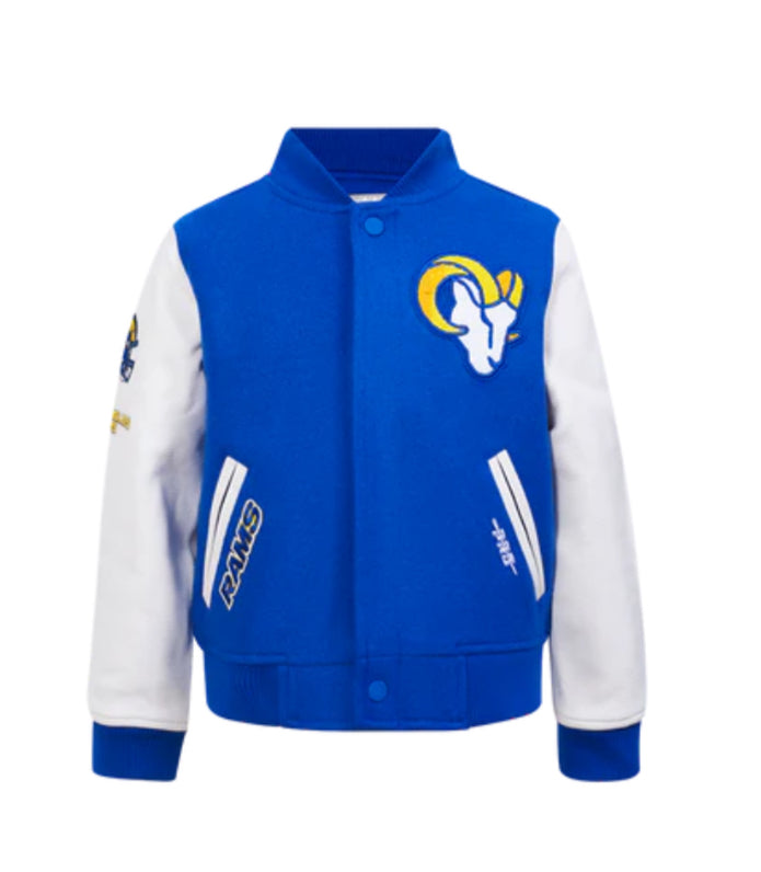 PRO STANDARD NFL LOS ANGELES RAMS CLASSIC LITTLE BOYS WOOL VARSITY JACKET