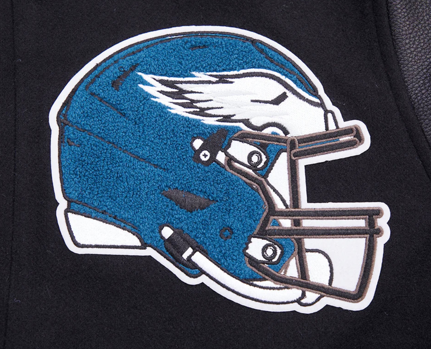 PRO STANDARD NFL PHILADELPHIA EAGLES MASHUP MEN'S RIB WOOL VARSITY JACKET