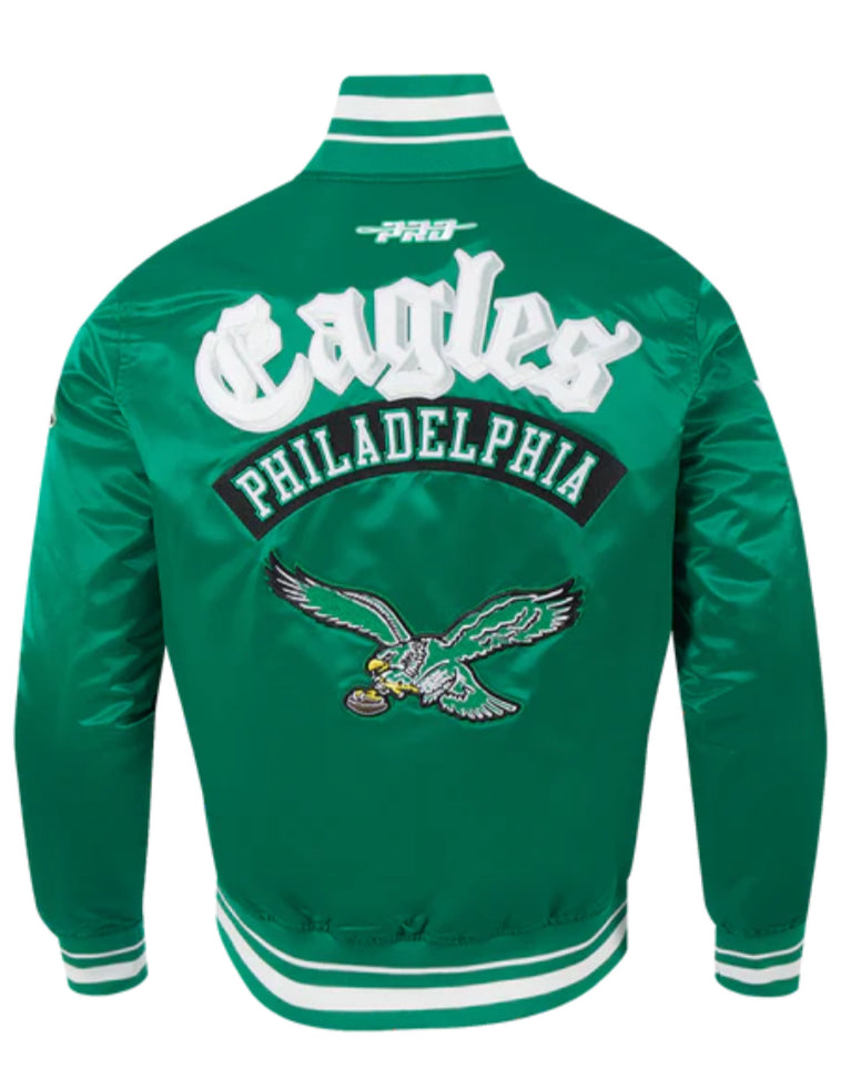 PRO STANDARD NFL PHILADELPHIA EAGLES BEST OF MEN'S RIB SATIN JACKET