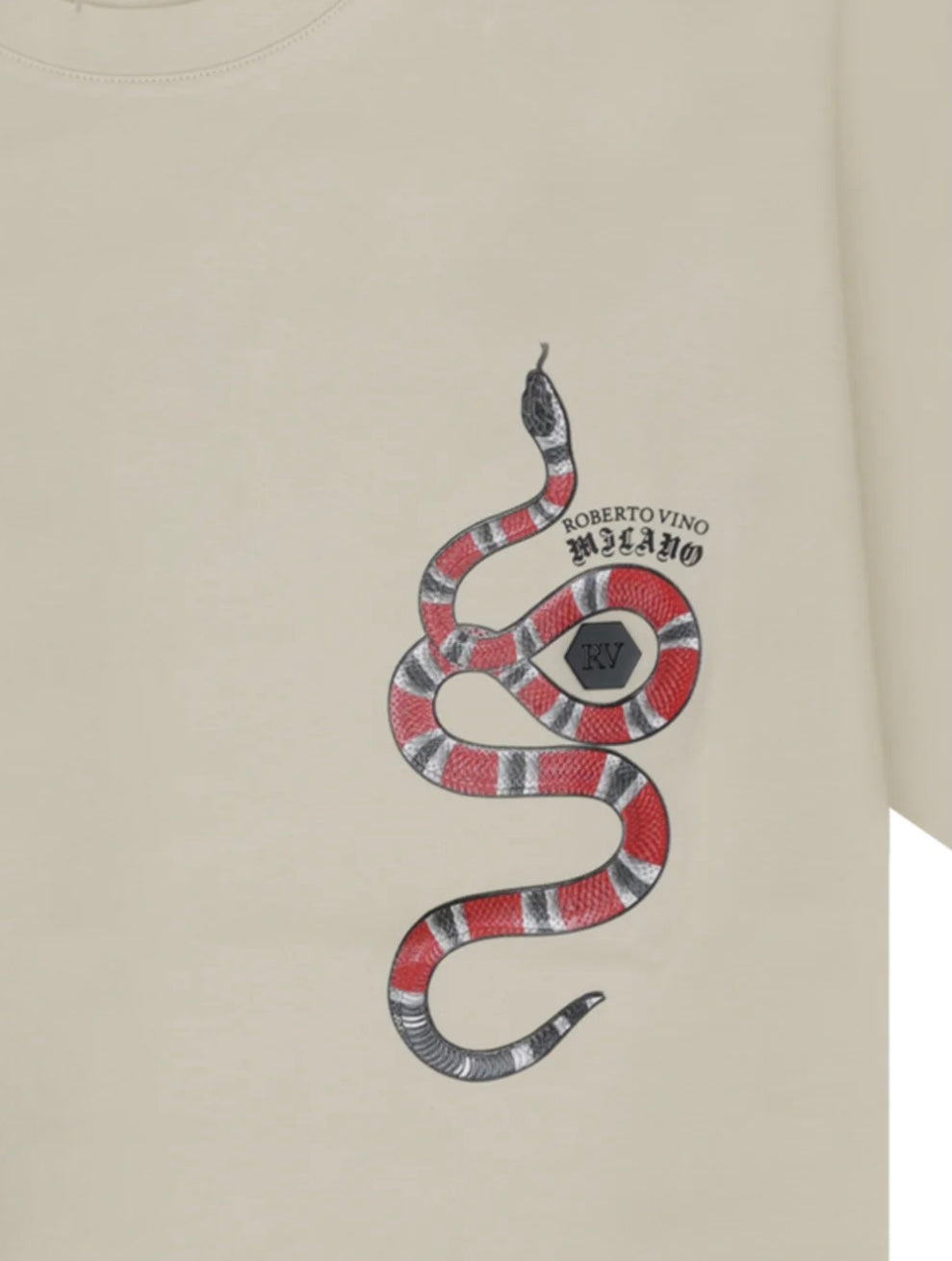 ROBERTO VINO Wild Snake Tee - Beige