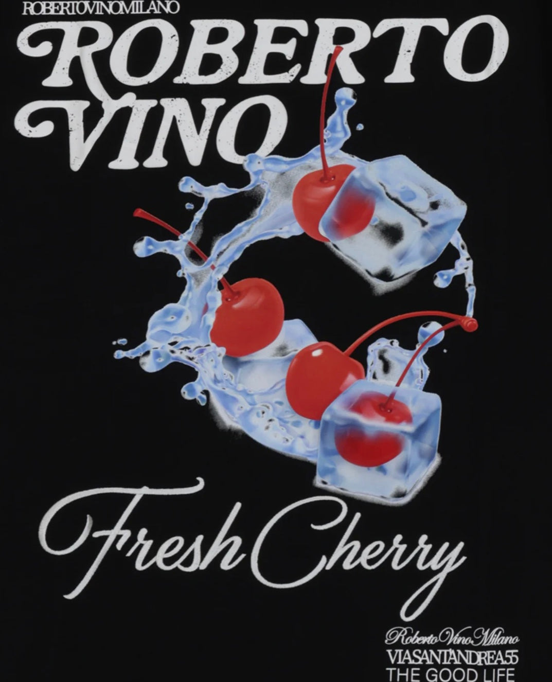 ROBERTO VINO Fresh Cherry Tee Black