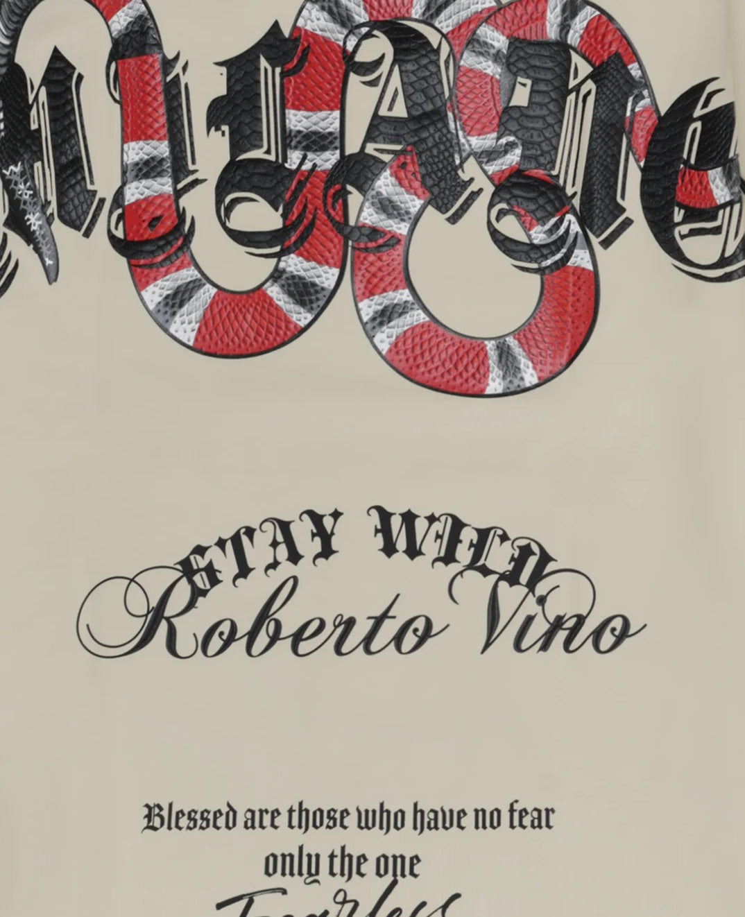 ROBERTO VINO Wild Snake Tee - Beige
