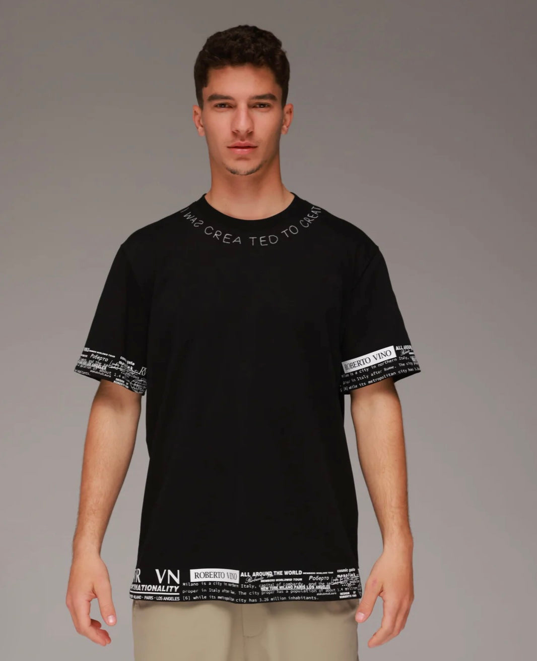 ROBERTO VINO Created to Create Tee - Black