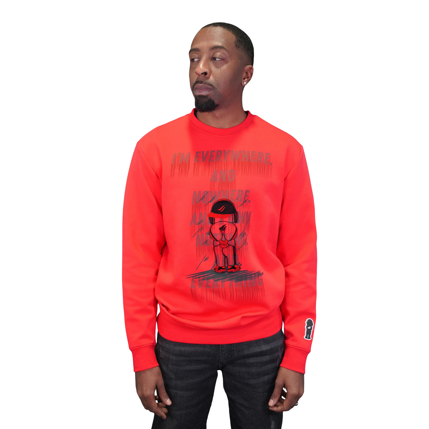 AL WISSAM "I'm Everywhere" Crewneck-Red