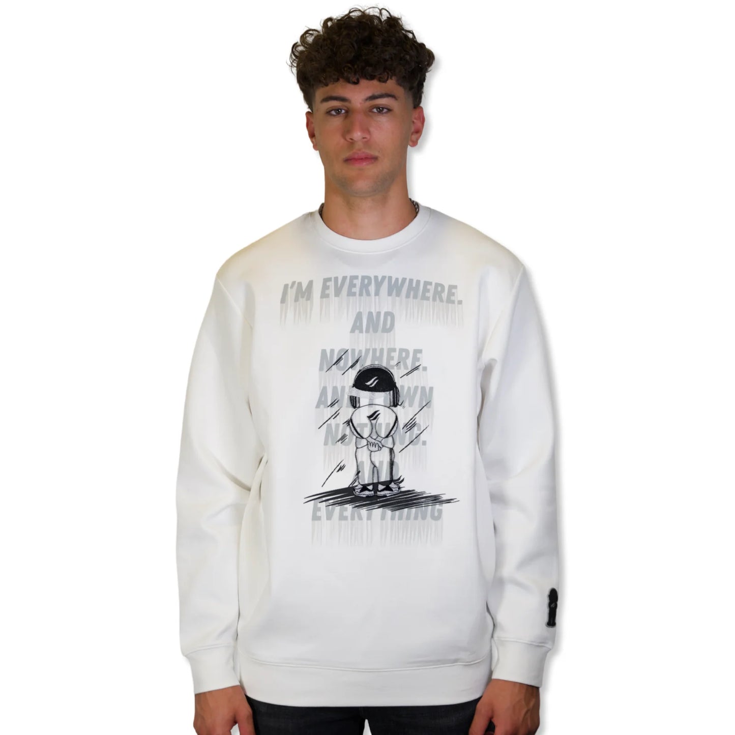 AL WISSAM "I'm Everywhere" Crewneck-White