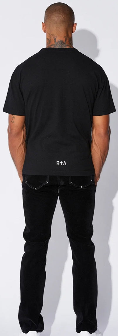 RTA LIAM SHORT SLEEVE TEE | BLACK FRONT LOGO
