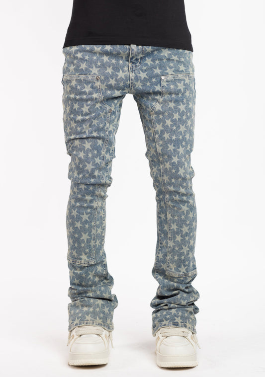 GUAPI VINTAGE BLUE LASER STARS DENIM