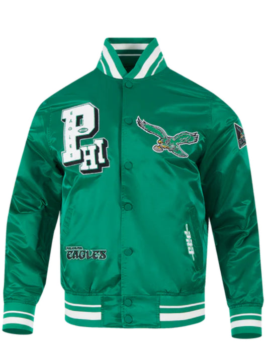 PRO STANDARD NFL PHILADELPHIA EAGLES BEST OF MEN'S RIB SATIN JACKET