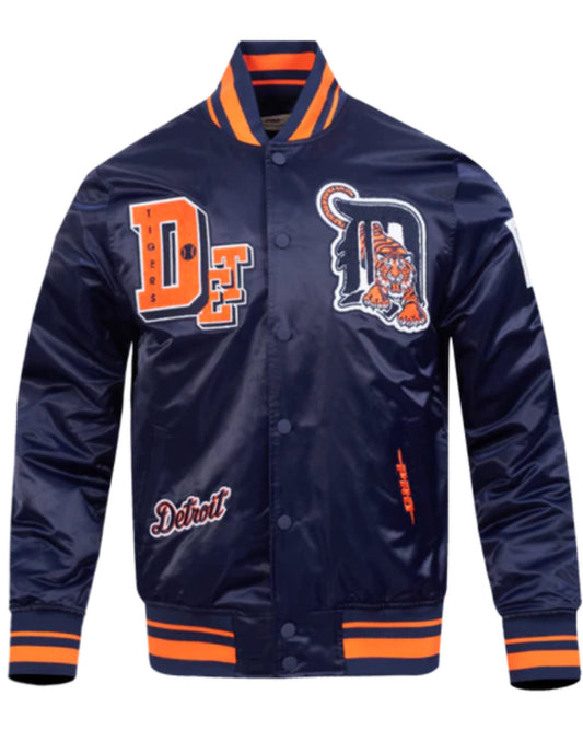 PRO STANDARD MLB DETROIT TIGERS BEST OF MEN'S RIB SATIN JACKET