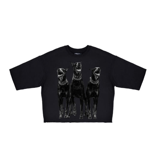 ROKU DEAD END RHINESTONES CROPPED TEE