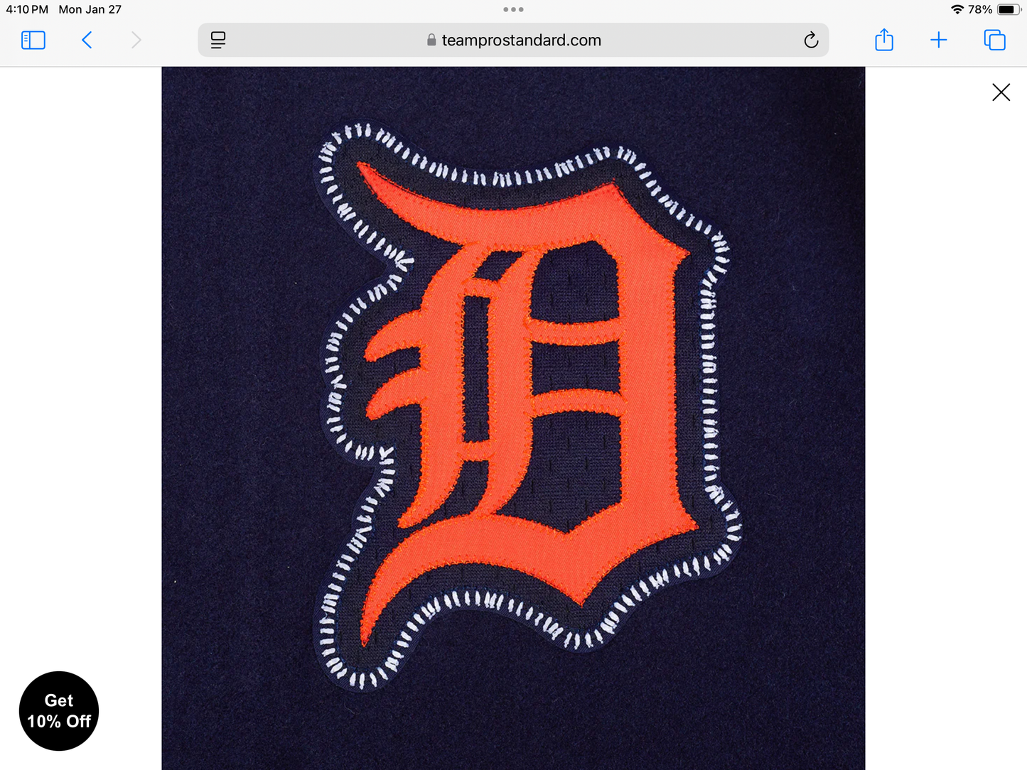 PRO STANDARD DETROIT Tigers Wool Varsity Jacket