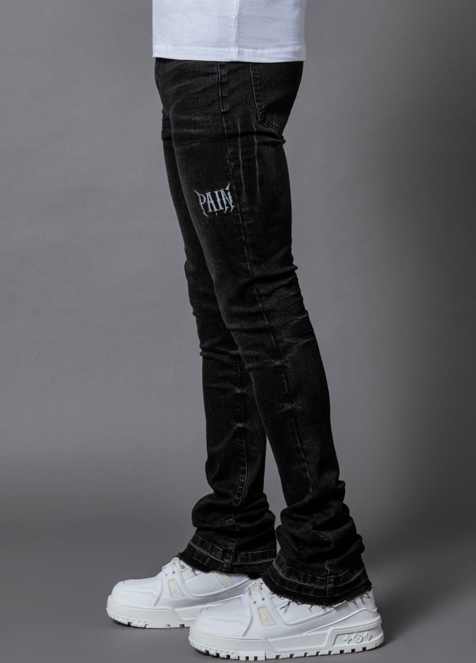 PAIN Washed Black Stacked Denim