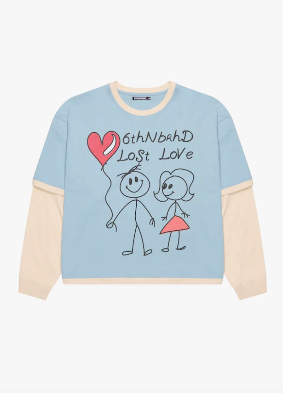 6THNBRHD TEE "DRAWING" BABY BLUE