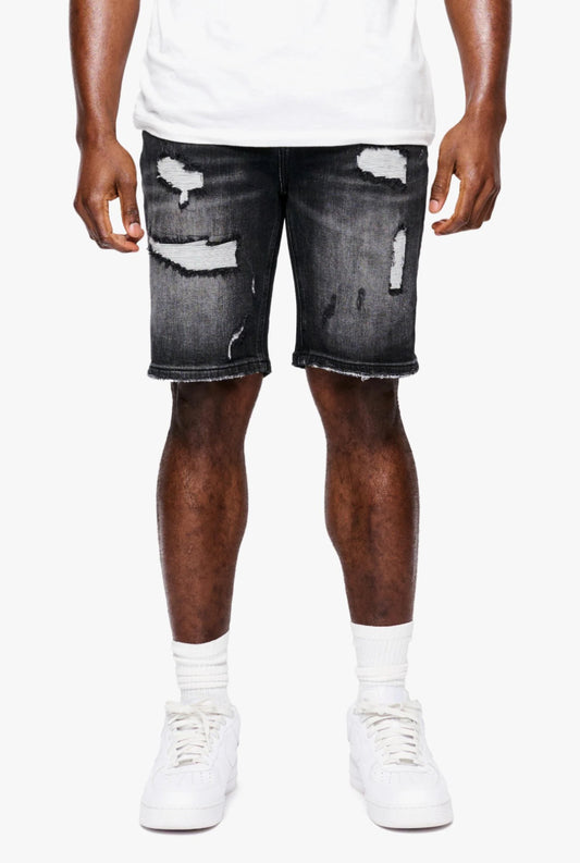 ANOM HORIZON BLACK WASH DENIM SHORTS