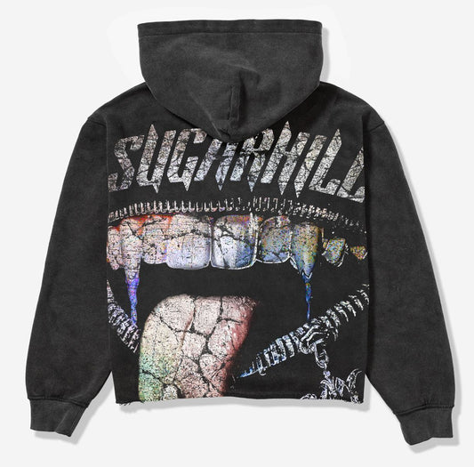 SUGARHILL “VAMPIRIC” RAW HEM HOODIE (BLACK VINTAGE)