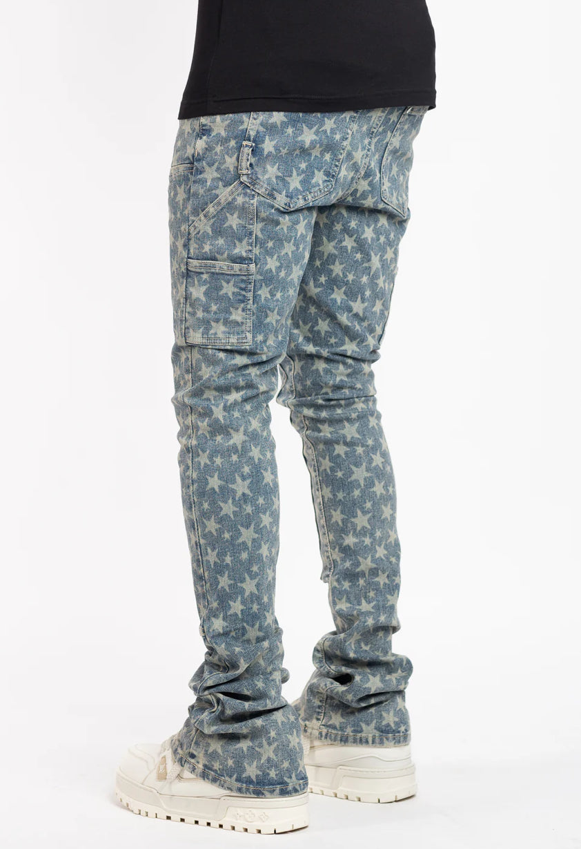 GUAPI VINTAGE BLUE LASER STARS DENIM