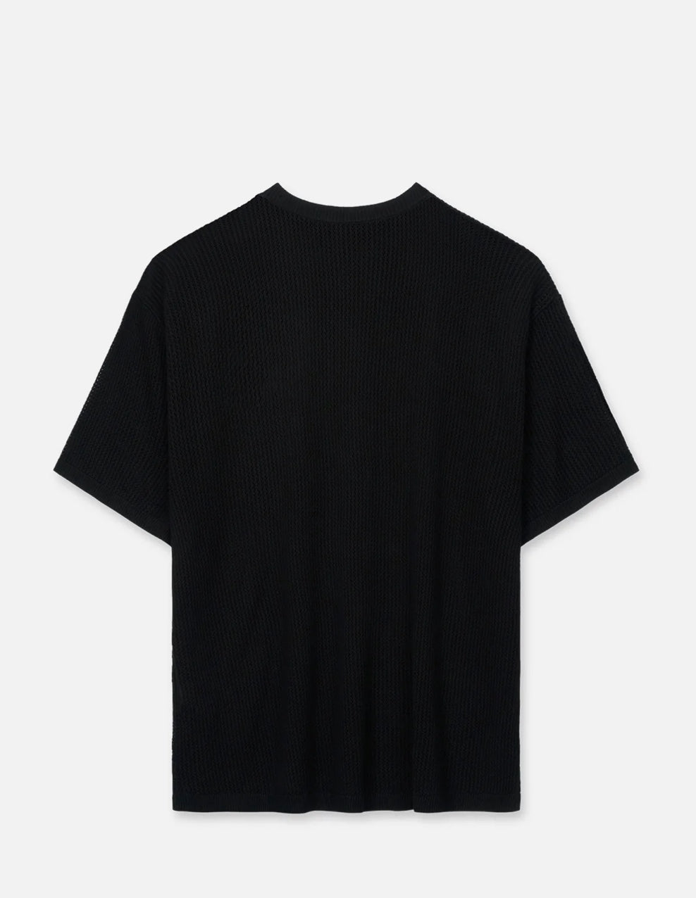 RTA IAN CROCHET SHORT SLEEVE TEE | BLACK HONEYCOMB